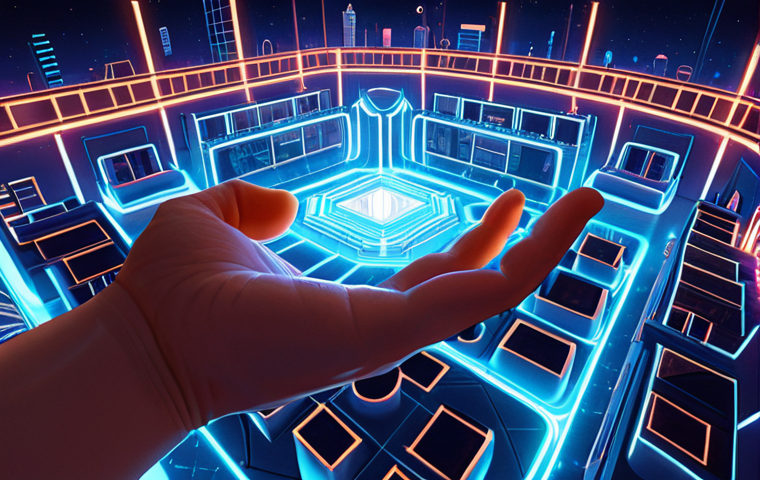 A highly detailed, futuristic digital art piece depicting a sprawling, vibrant metaverse cityscape. The scene showcases distinct parcels of virtual land, some featuring luminous, fantastical architectural structures like a virtual concert hall, a bustling marketplace, and interactive art galleries. Subtle blockchain lines and glowing NFT icons are integrated into the landscape, symbolizing the underlying technology and ownership. A stylized, slightly transparent human hand reaches into the scene from the foreground, gently interacting with the digital environment, representing investment and engagement. The overall mood is optimistic and full of potential, with bright, clean lighting and a sense of infinite digital space. Focus on sharp focus, high resolution, and a professional concept art aesthetic.