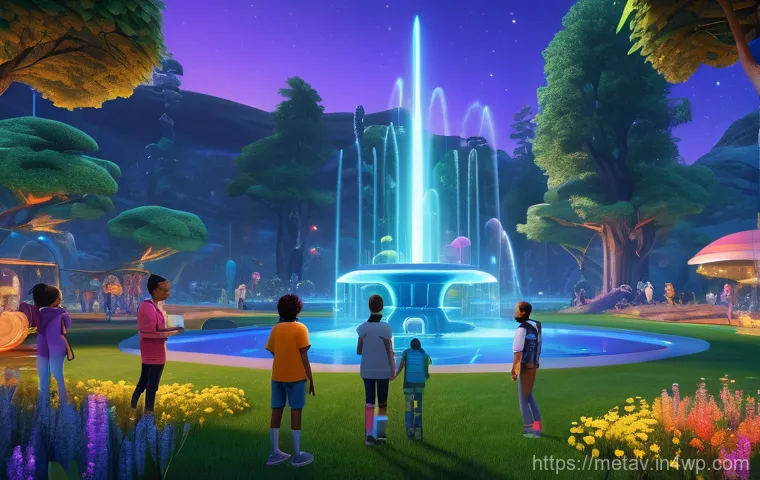 메타버스 부동산의 커뮤니티 형성 전략 - **Prompt:** A vibrant metaverse city bustling with diverse avatars of various ages and appearances, ...