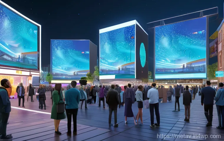 메타버스 부동산의 커뮤니티 형성 전략 - **Prompt:** A group of cheerful, diverse avatars, some young adults and some parents with children (...